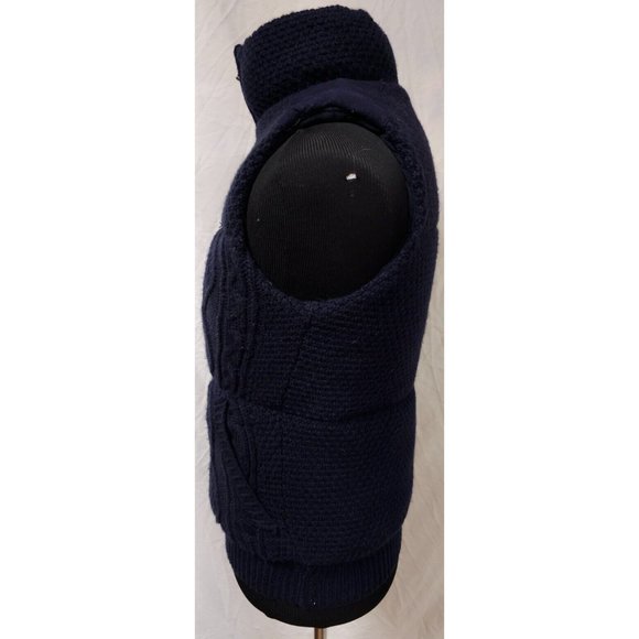 Telluride Clothing Co Small Blue Cable Knit Wool Blend Full Zip Lined Heavy Vest - Picture 9 of 15